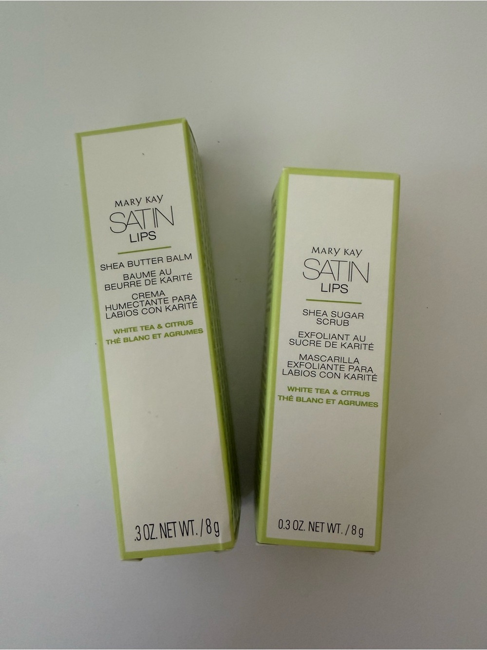 Mary Kay Satin Lips Shea Butter Balm & Shea Sugar Scrub - White Tea & Citrus